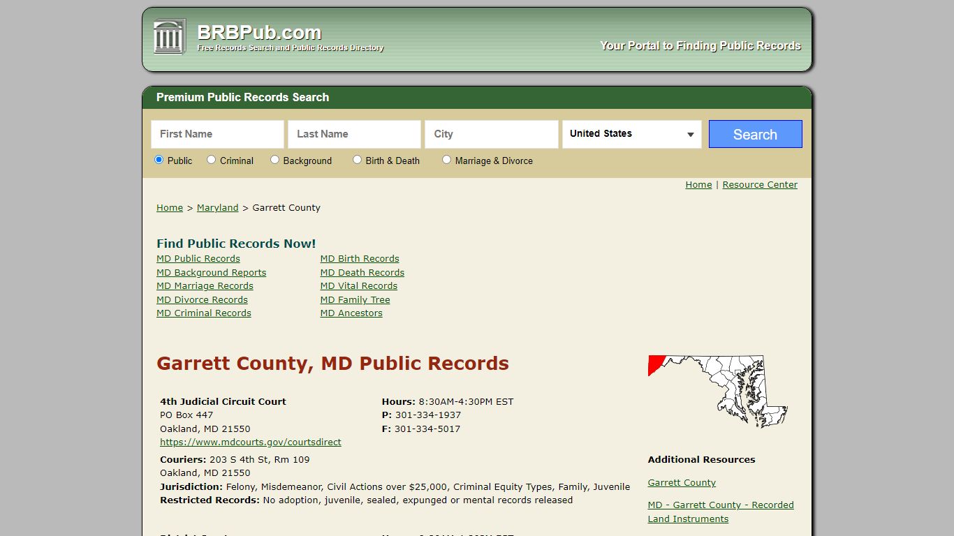 Garrett County Public Records | Search Maryland Government ...